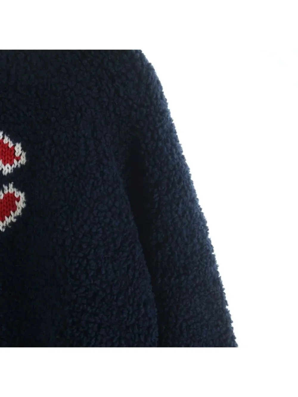 Chanel CC Logo Wool Acrylic Long Sleeve Knit Sweater Cashmere Blend Navy